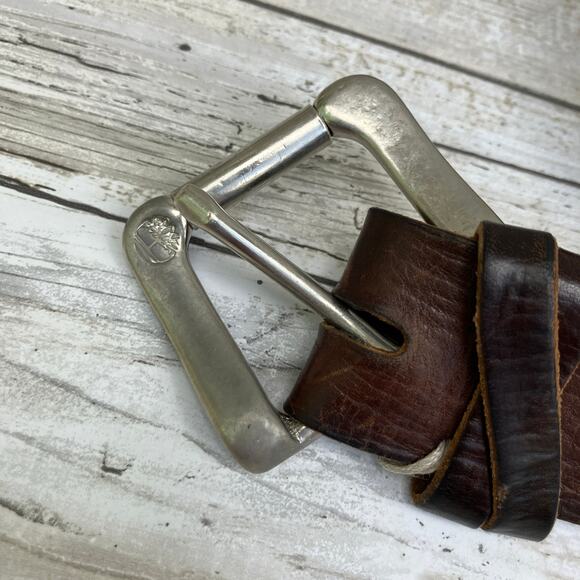 Timberland Western Belt Braided Leather Womens Chunky Small Brown  Boho Outdoor - Picture 3 of 10